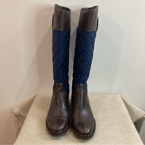 TORY BURCH  Sz 7 Rosalie Equestrian Style Quilted & Leather Riding Vibe Boots - Picture 4 of 12